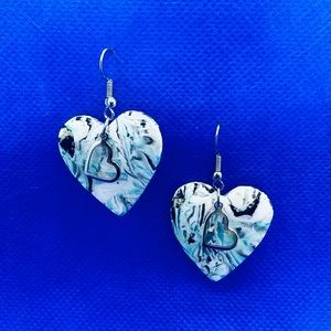 Heart Shaped Handmade Polymer Clay Earrings